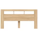 sonoma tölgy színű szerelt fa LED-es fejtámla 200x18,5x103,5 cm