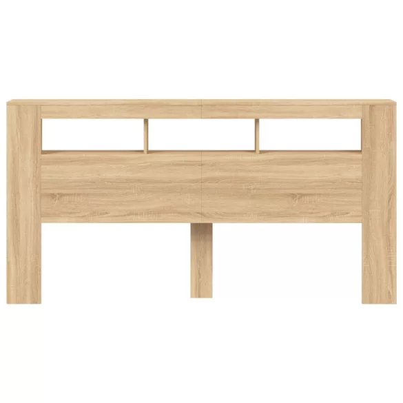 sonoma tölgy színű szerelt fa LED-es fejtámla 200x18,5x103,5 cm