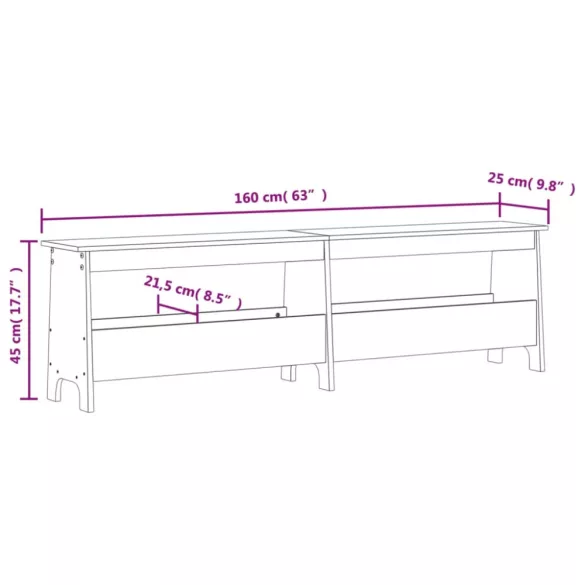 tömör fenyőfa előszobai pad 160 x 28 x 45 cm
