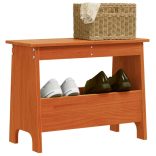 viaszbarna tömör fenyőfa előszoba pad 60x28x45 cm