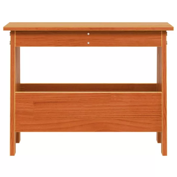 viaszbarna tömör fenyőfa előszoba pad 60x28x45 cm