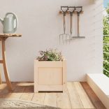 tömör fenyőfa kerti virágtartó 31 x 31 x 31 cm