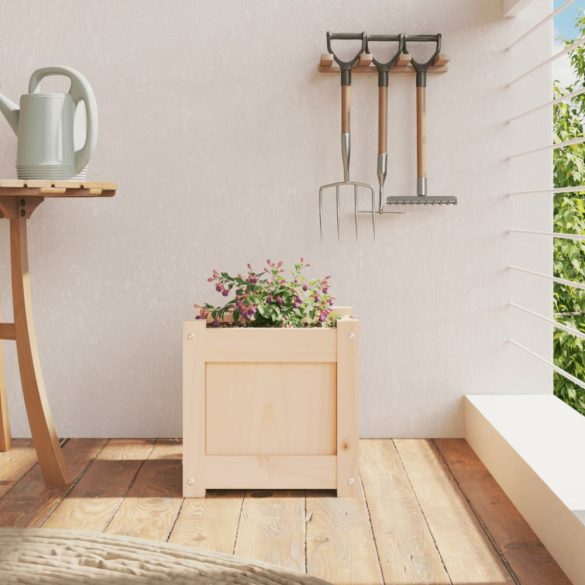 tömör fenyőfa kerti virágtartó 31 x 31 x 31 cm
