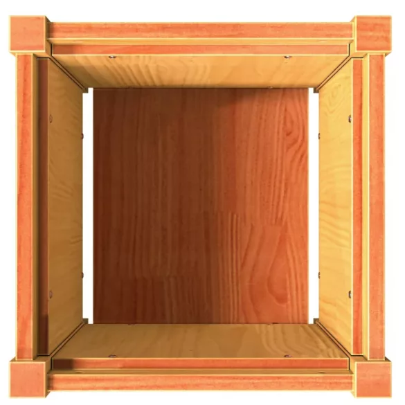 viaszbarna tömör fenyőfa kerti virágláda 40 x 40 x 40 cm