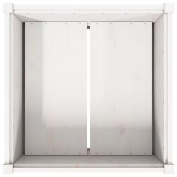 fehér tömör fenyő virágláda 70x70x70 cm