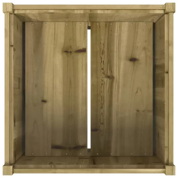 impregnált fenyőfa kerti virágláda 70 x 70 x 70 cm