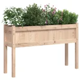 tömör fenyőfa kerti virágláda lábakkal 110 x 31 x 70 cm