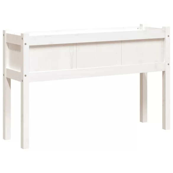 2 db fehér tömör fenyő kerti virágláda lábakkal
