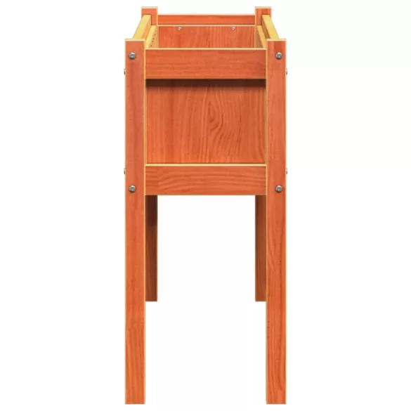 viaszbarna tömör fenyőfa kerti virágláda 110 x 31 x 70 cm
