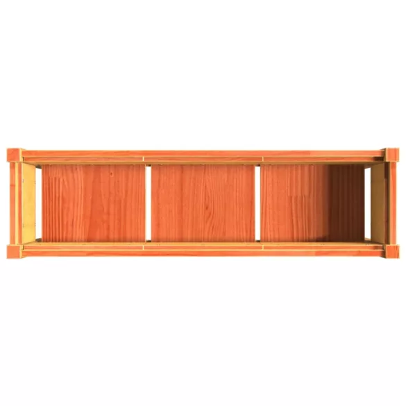 viaszbarna tömör fenyőfa kerti virágláda 110 x 31 x 70 cm