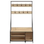 sonoma tölgy színű ruhafogas cipőpolccal 100x41x184 cm