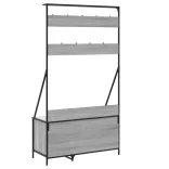 szürke sonoma ruhafogas cipőpolccal 100x41x184 cm