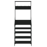fekete ruhafogas cipőpolccal 70x34x184 cm