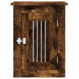 füstös tölgy színű szerelt fa kutyaketrec 45 x 62 x 59 cm