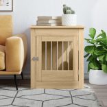 sonoma tölgy színű szerelt fa kutyaketrec 64,5 x 80 x 71 cm