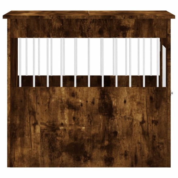 füstös tölgy színű szerelt fa kutyaketrec 64,5 x 80 x 71 cm