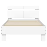 fehér szerelt fa ágykeret fejtámlával 100 x 200 cm