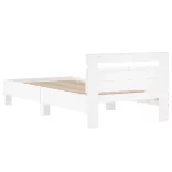 fehér szerelt fa ágykeret fejtámlával 100 x 200 cm