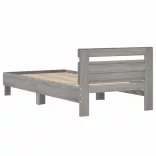 szürke sonoma színű szerelt fa ágykeret fejtámlával 100x200 cm