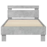 betonszürke szerelt fa ágykeret fejtámlával 90 x 200 cm