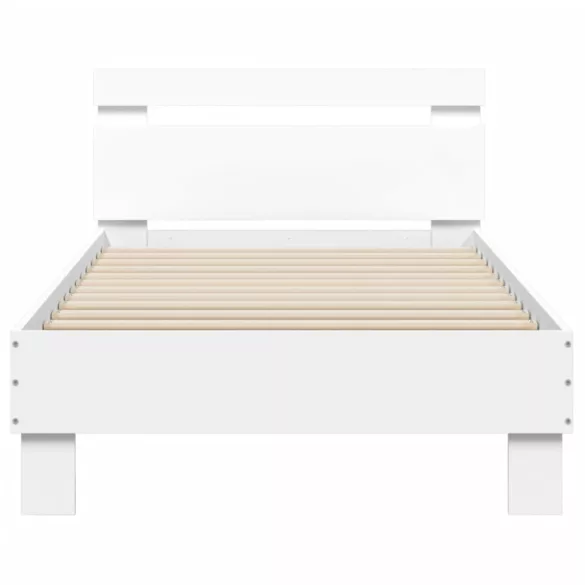 fehér szerelt fa ágykeret fejtámlával 90 x 190 cm