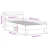 fehér szerelt fa ágykeret fejtámlával 90 x 190 cm
