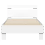 fehér szövet ágykeret fejtámlával 75x190 cm