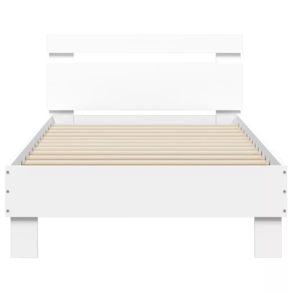 fehér szövet ágykeret fejtámlával 75x190 cm