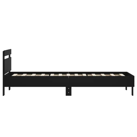fekete szövet ágykeret fiókokkal 75x190 cm