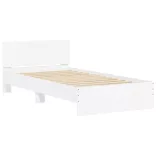 fehér szerelt fa ágykeret fejtámlával 100 x 200 cm