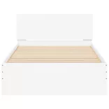 fehér szerelt fa ágykeret fejtámlával 100 x 200 cm