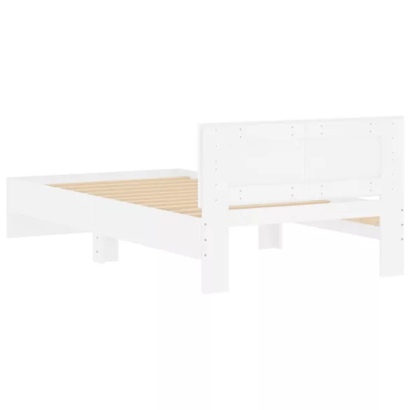 fehér szerelt fa ágykeret fejtámlával 100 x 200 cm