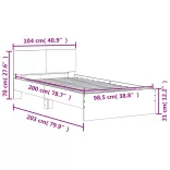 szürke sonoma színű szerelt fa ágykeret fejtámlával 100x200 cm