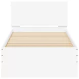 fehér szerelt fa ágykeret fejtámlával 90 x 200 cm
