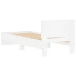 fehér szerelt fa ágykeret fejtámlával 90 x 200 cm