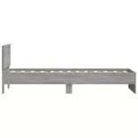 szürke sonoma színű szerelt fa ágykeret fejtámlával 90 x 200 cm