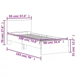 fehér szerelt fa ágykeret fejtámlával 90 x 190 cm