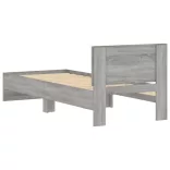 szürke sonoma színű szerelt fa ágykeret fejtámlával 90 x 190 cm