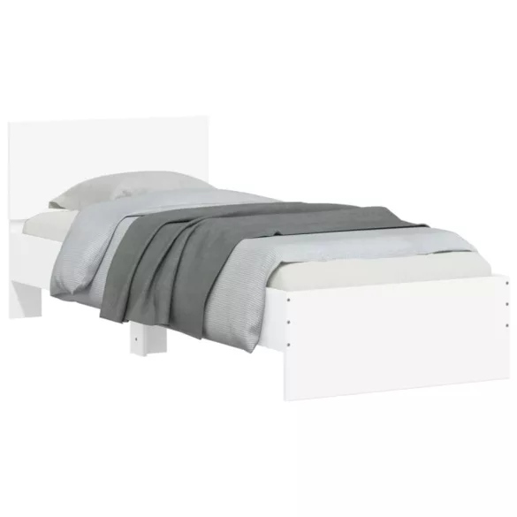 fehér szövet ágykeret fejtámlával 75x190 cm