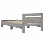 szürke sonoma ágykeret fejtámlával és LED-ekkel 100 x 200 cm