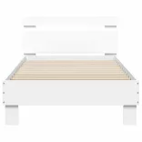 fehér ágykeret fejtámlával és LED-világítással 75 x 190 cm