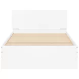 fehér ágykeret fejtámlával és LED-világítással 100 x 200 cm