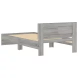 szürke sonoma ágykeret fejtámlával és LED-ekkel 100 x 200 cm