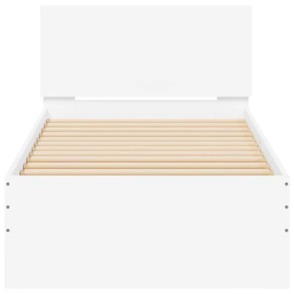 fehér ágykeret fejtámlával és LED-világítással 90 x 190 cm