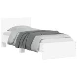 fehér ágykeret fejtámlával és LED-világítással 75 x 190 cm