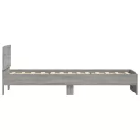 szürke sonoma színű ágykeret fejtámlával és LED-ekkel 75x190 cm