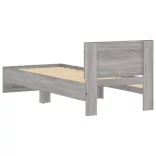 szürke sonoma színű ágykeret fejtámlával és LED-ekkel 75x190 cm