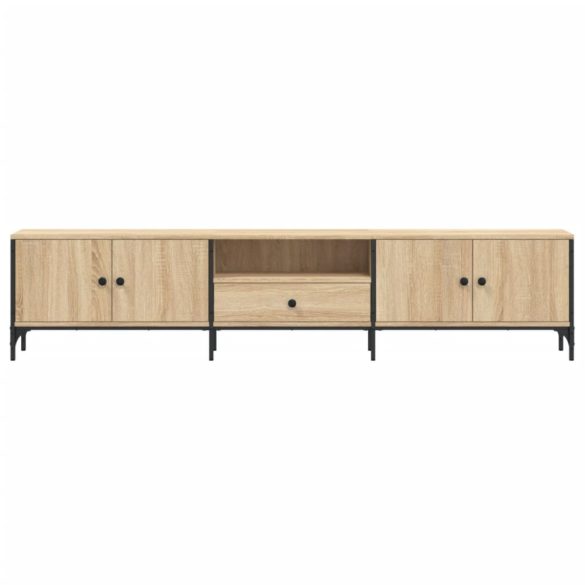 sonoma tölgy színű szerelt fa TV-szekrény fiókkal 200x25x44 cm