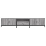 szürke sonoma színű szerelt fa TV-szekrény fiókkal 200x25x44 cm