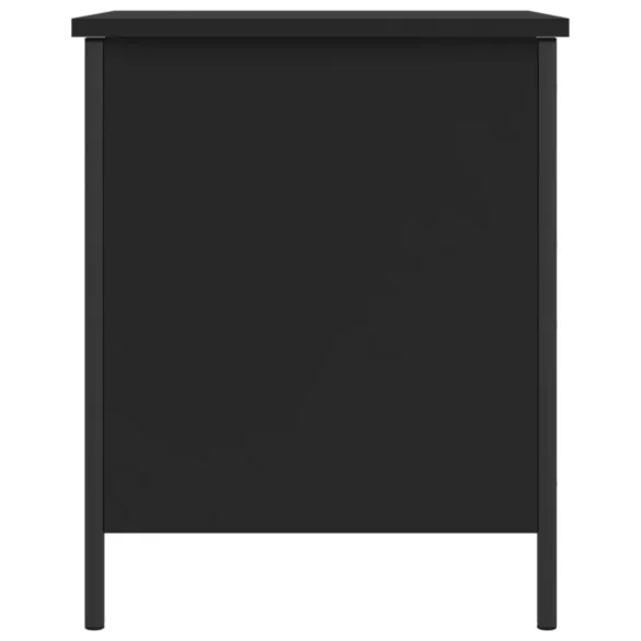 fekete szerelt fa tárolópad 40 x 42,5 x 50 cm
